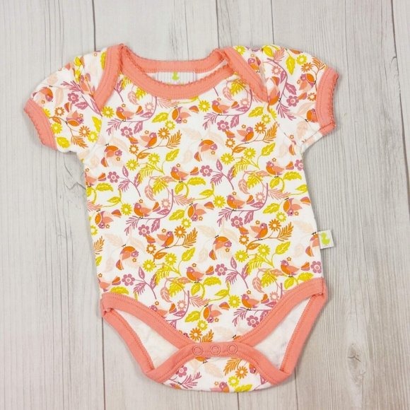 Baby Girl 2 Outfit Summer Bodysuit Set Little Sister Birds Flowers Pink Gold 0-3 - Picture 7 of 10